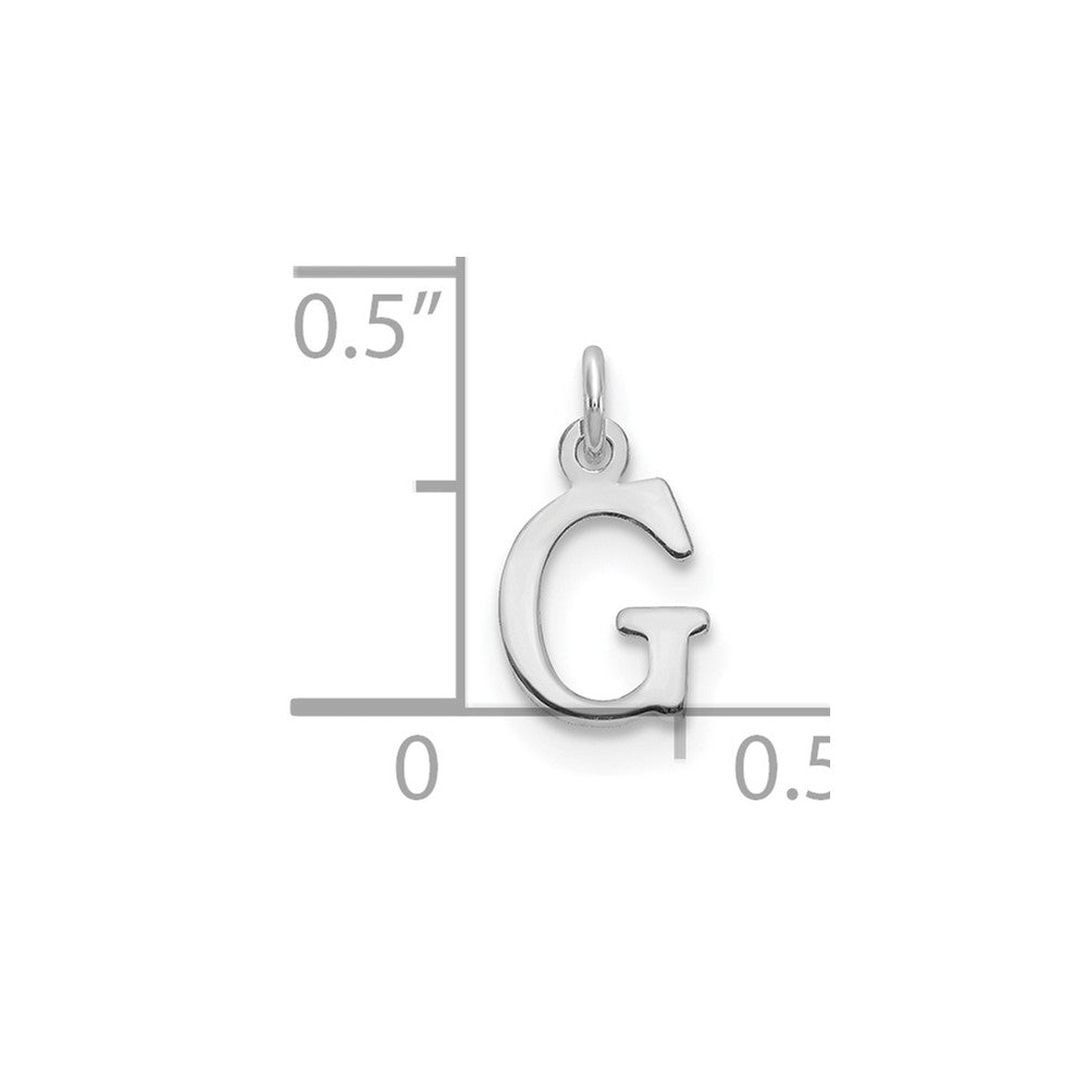 Sterling Silver Rhodium-plated Letter G Initial Charm