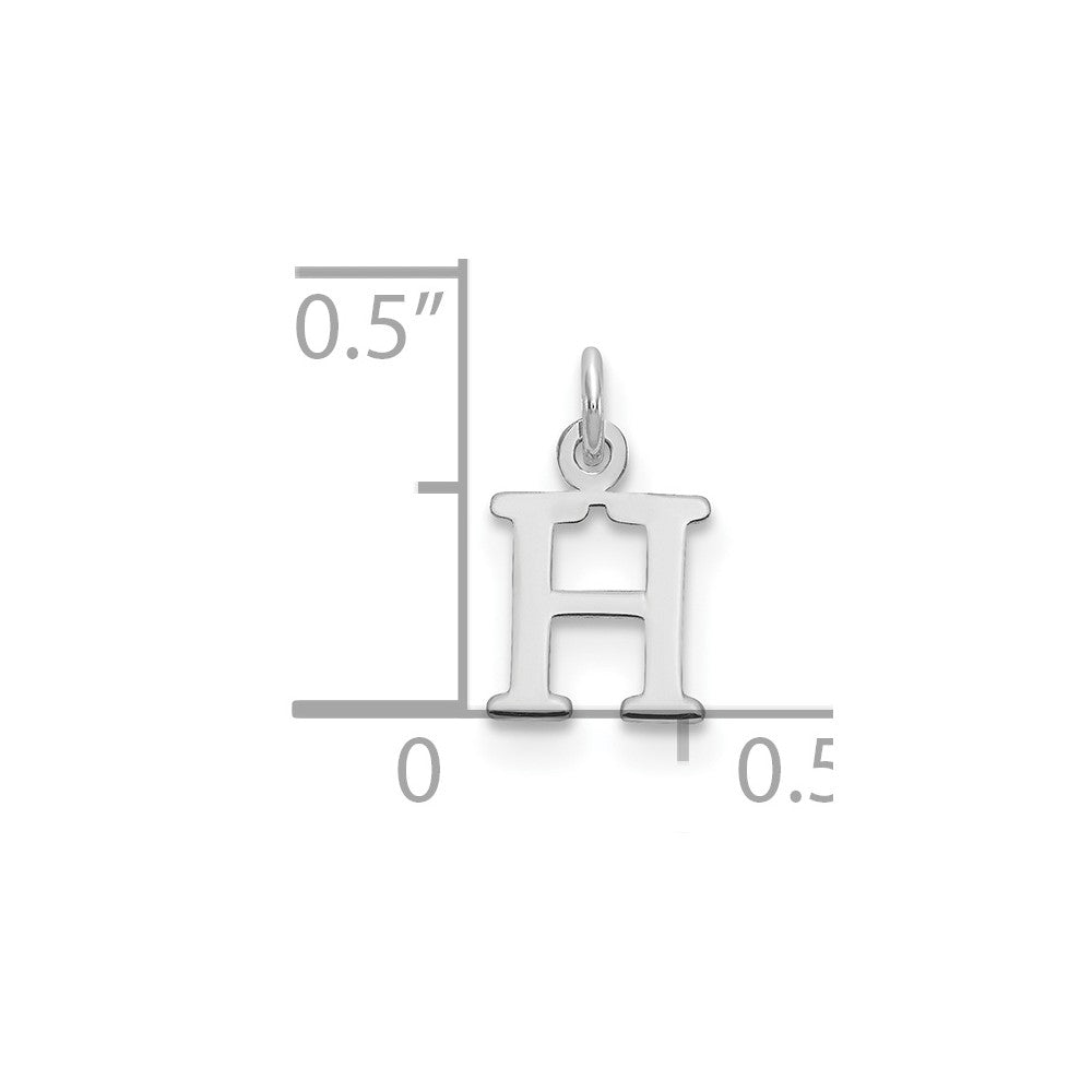 Sterling Silver Rhodium-plated Letter H Initial Charm