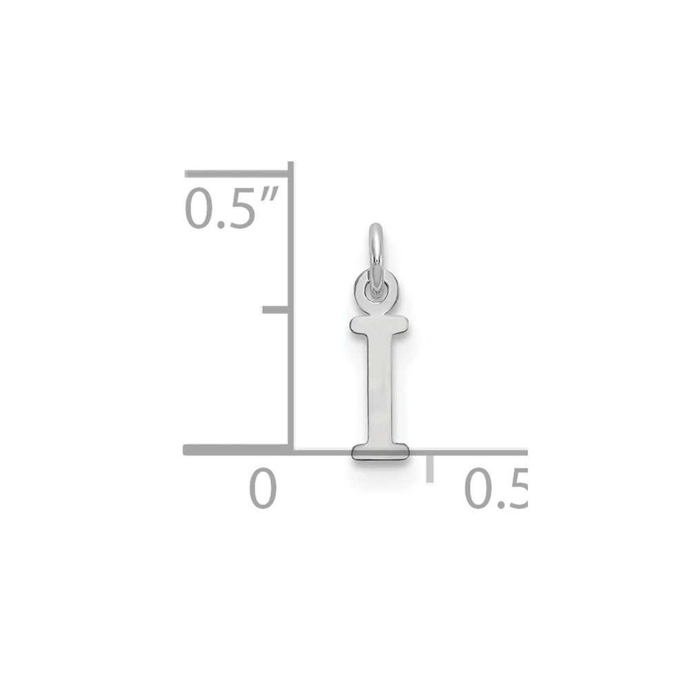 Sterling Silver Rhodium-plated Letter I Initial Charm