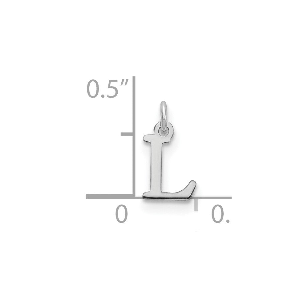 Sterling Silver Rhodium-plated Letter L Initial Charm