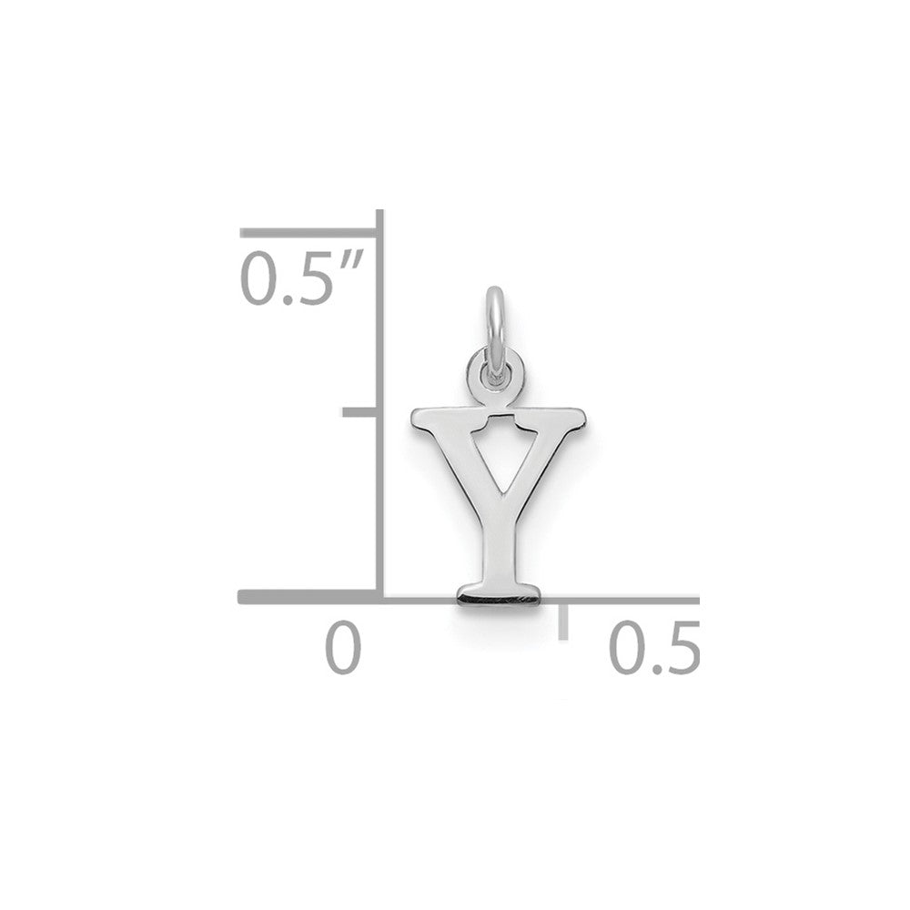 Sterling Silver Rhodium-plated Letter Y Initial Charm