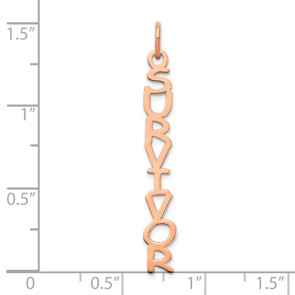 14k Rose Gold Cosmic Sans Font Name Plate Charm