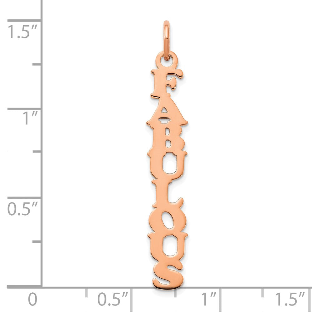 14k Rose Gold Cooper Font Name Plate Charm
