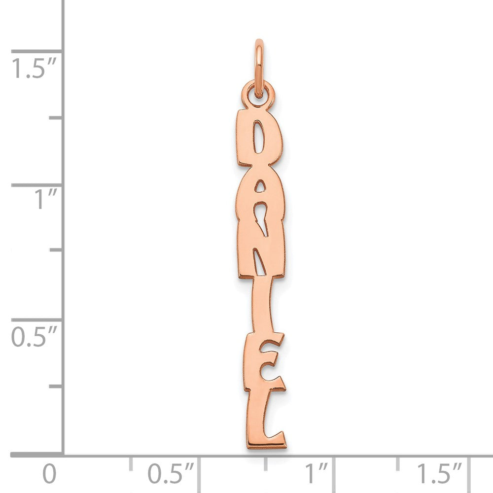 14k Rose Gold Hobo Extra Font Name Plate Charm