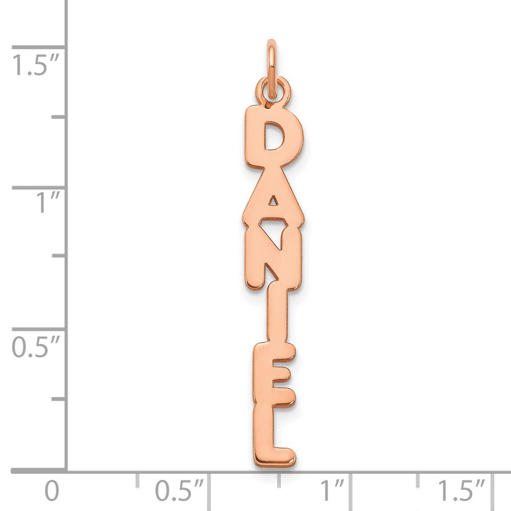 14k Rose Gold Kimberly Font Name Plate Charm