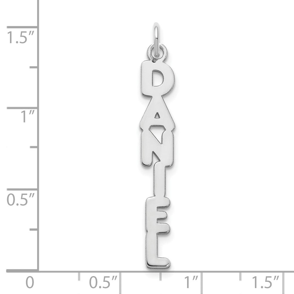 14k White Gold Kimberly Font Name Plate Charm