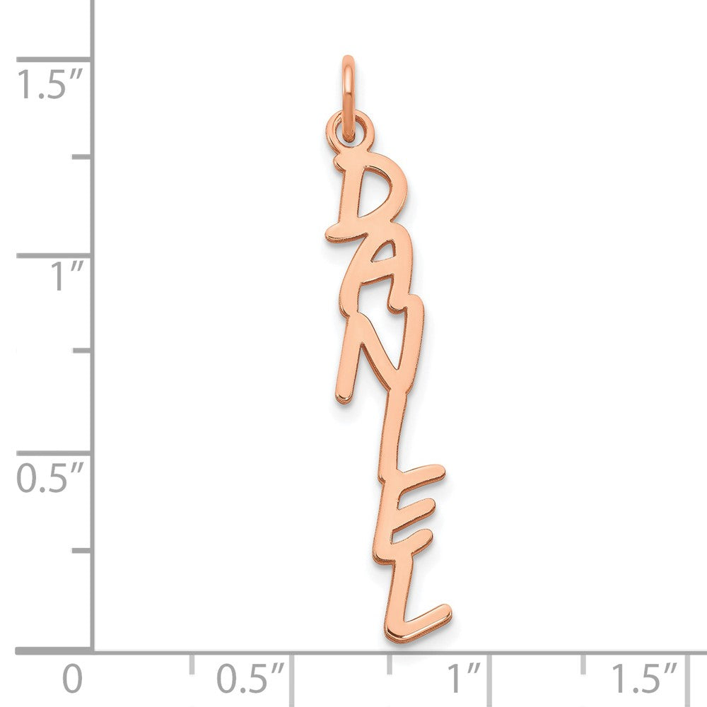 14k Rose Gold MV Boli Font Name Plate Charm