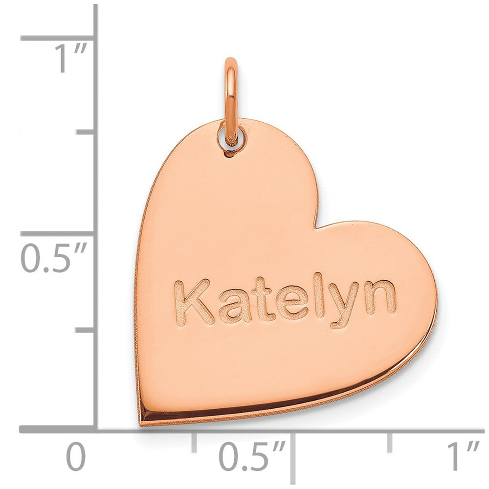 14k Rose Gold Heart with Name Charm