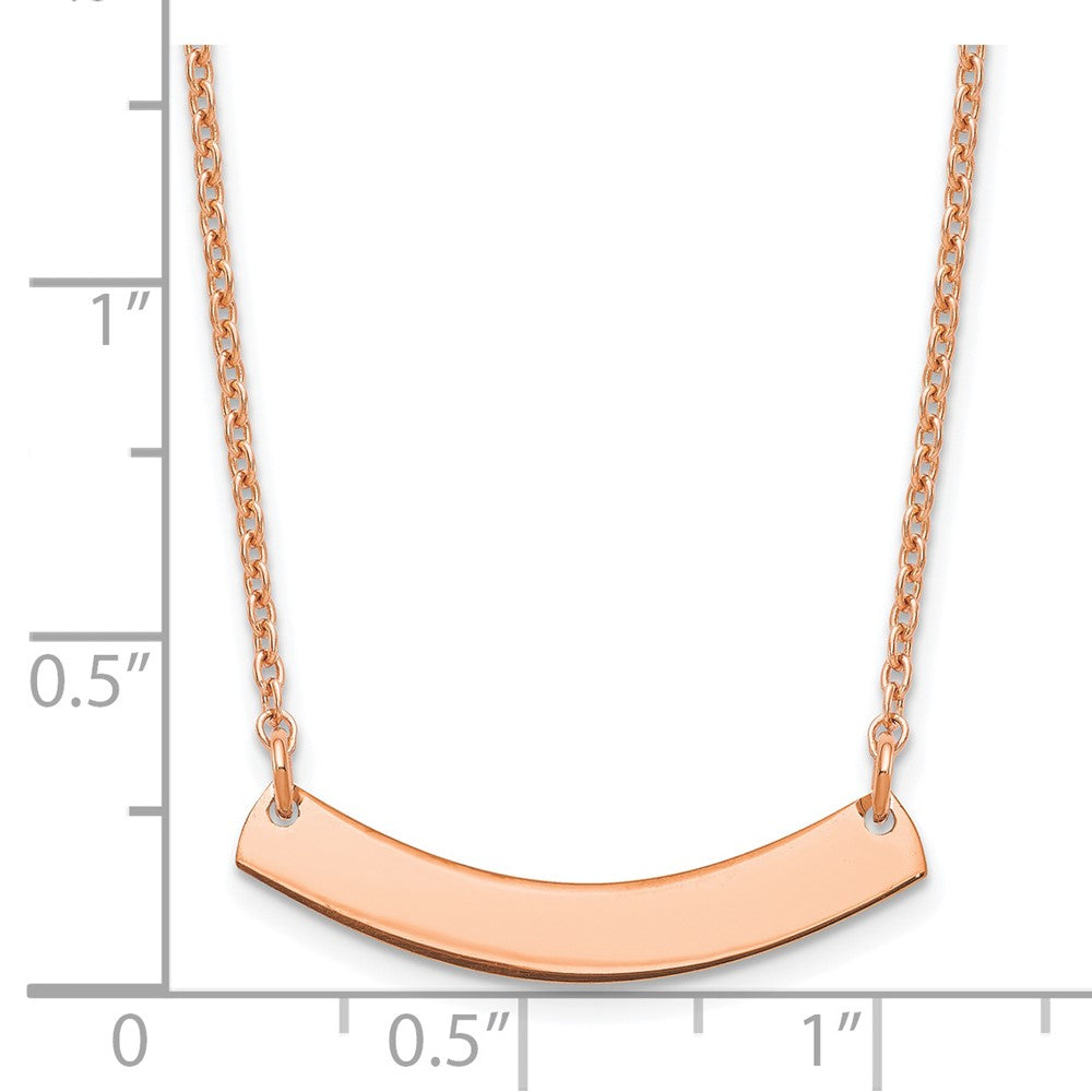 Sterling Silver/Rhodium-plated Small Curved Blank Bar Necklace