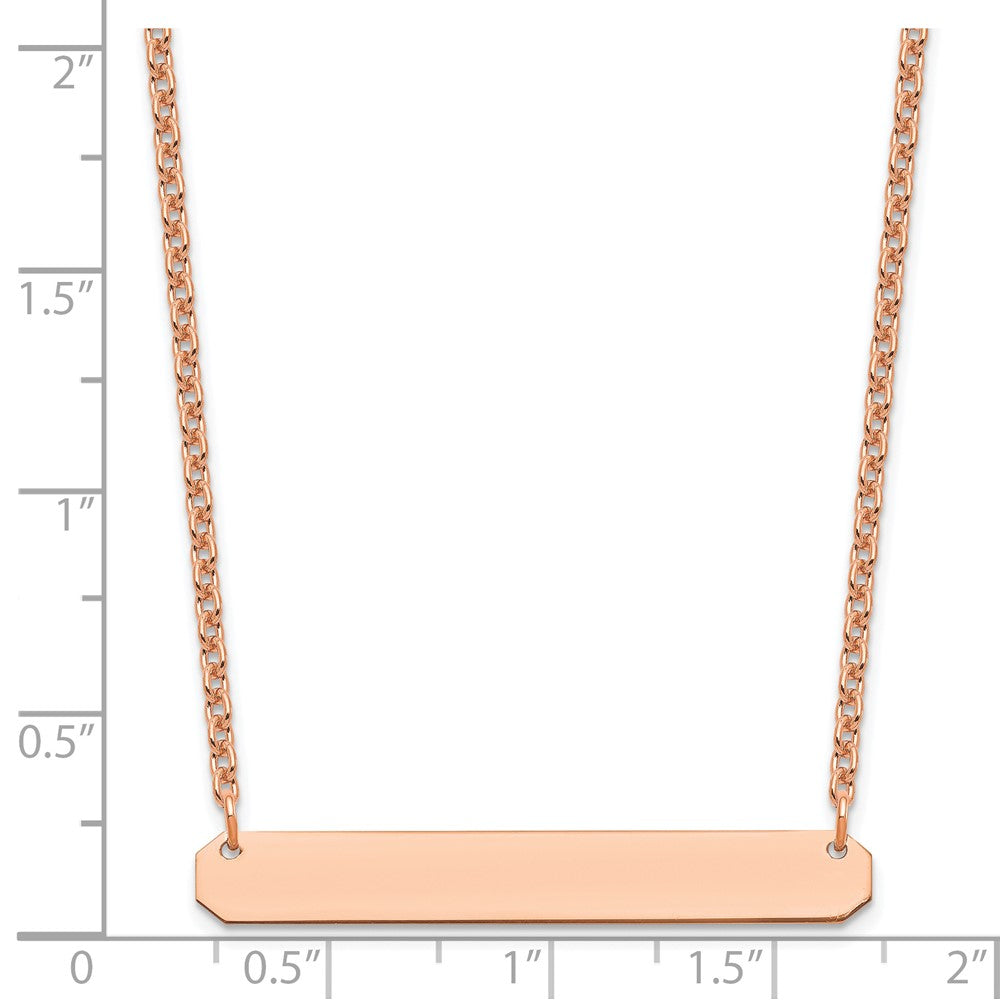 Sterling Silver/Rose-plated Medium Blank Bar Necklace