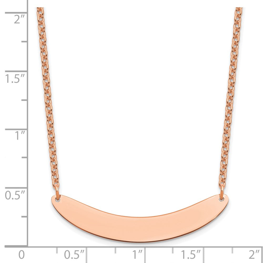 Sterling Silver/Rose-plated Medium Curved Blank Bar Necklace