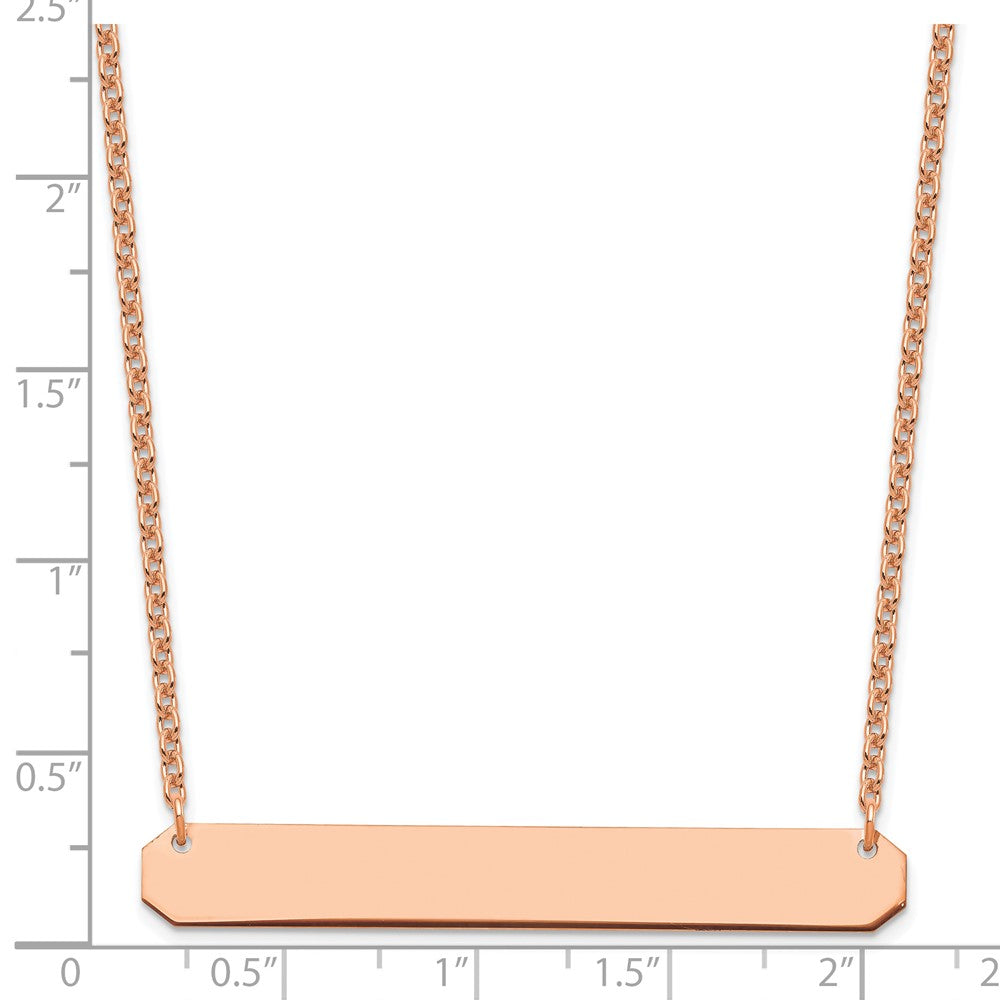 Sterling Silver/Rose-plated Large Blank Bar Necklace