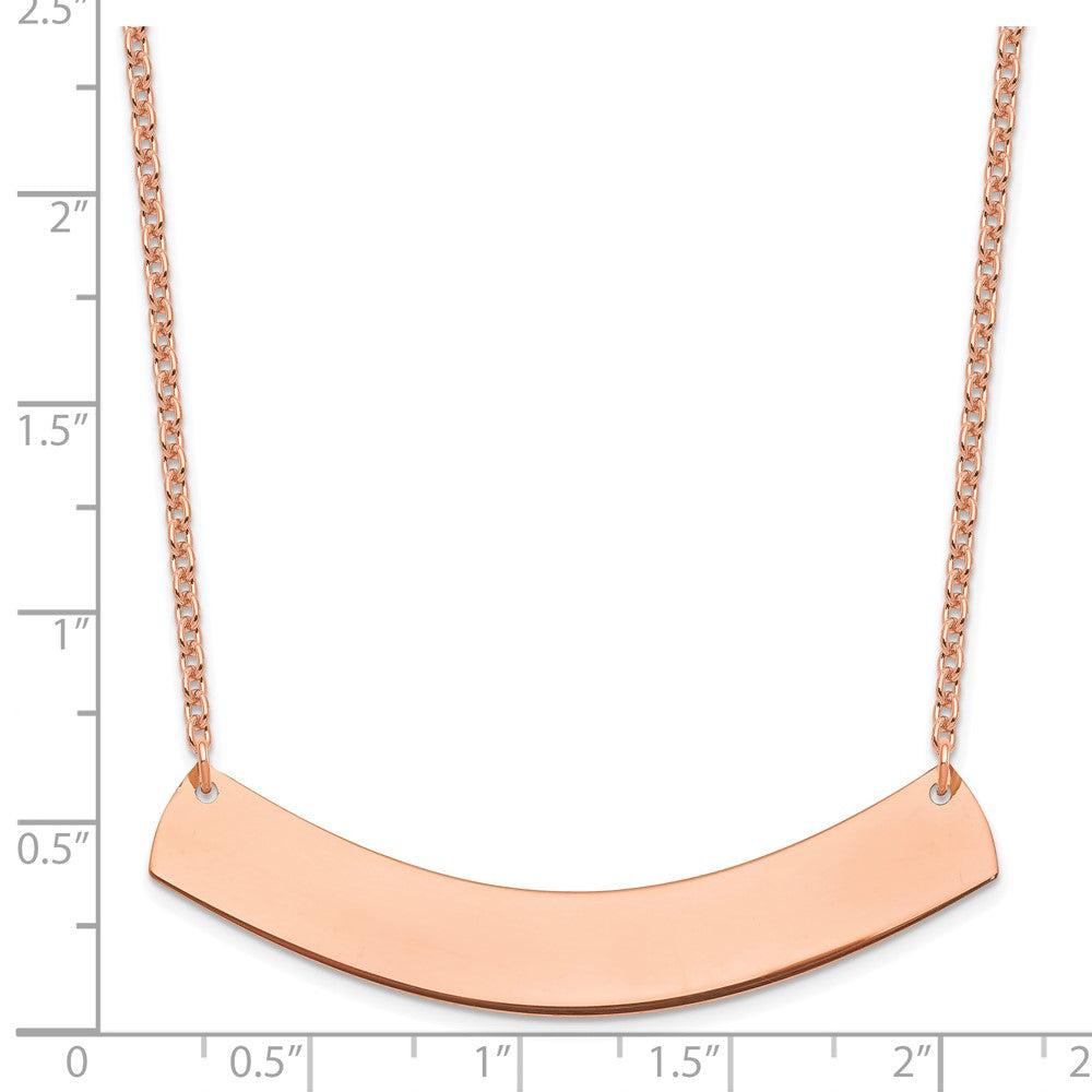Sterling Silver/Rose-plated Large Curved Blank Bar Necklace