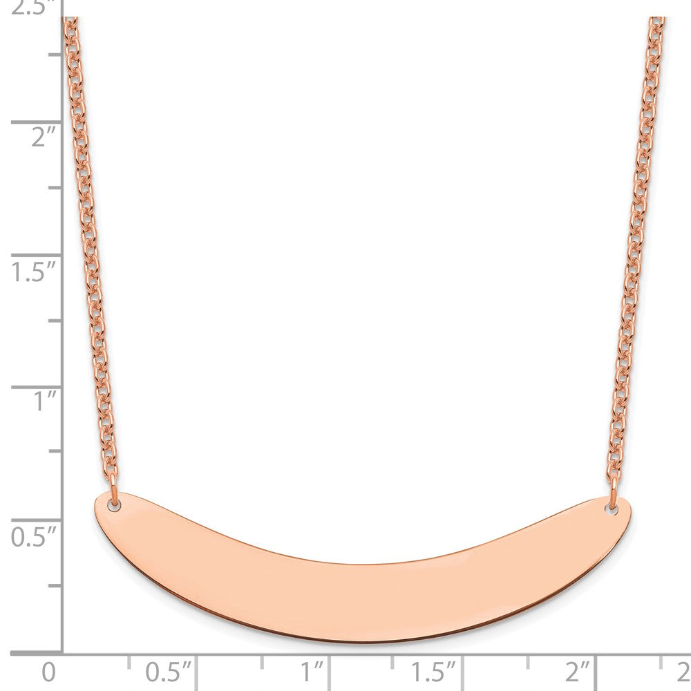 Sterling Silver/Rose-plated Large Curved Blank Bar Necklace
