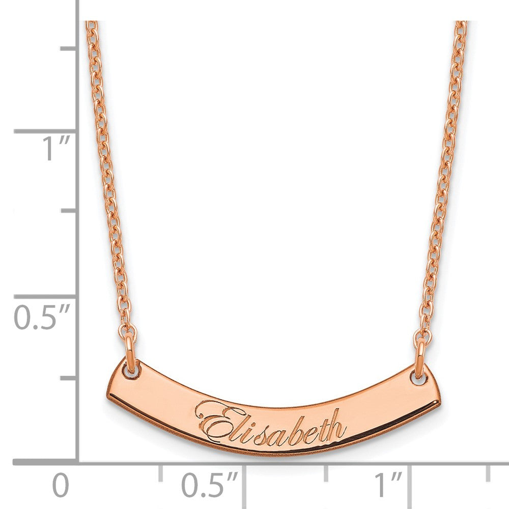 SS/Rose-plated Small EDWARDIAN SCRIPT Curved Bar Necklace