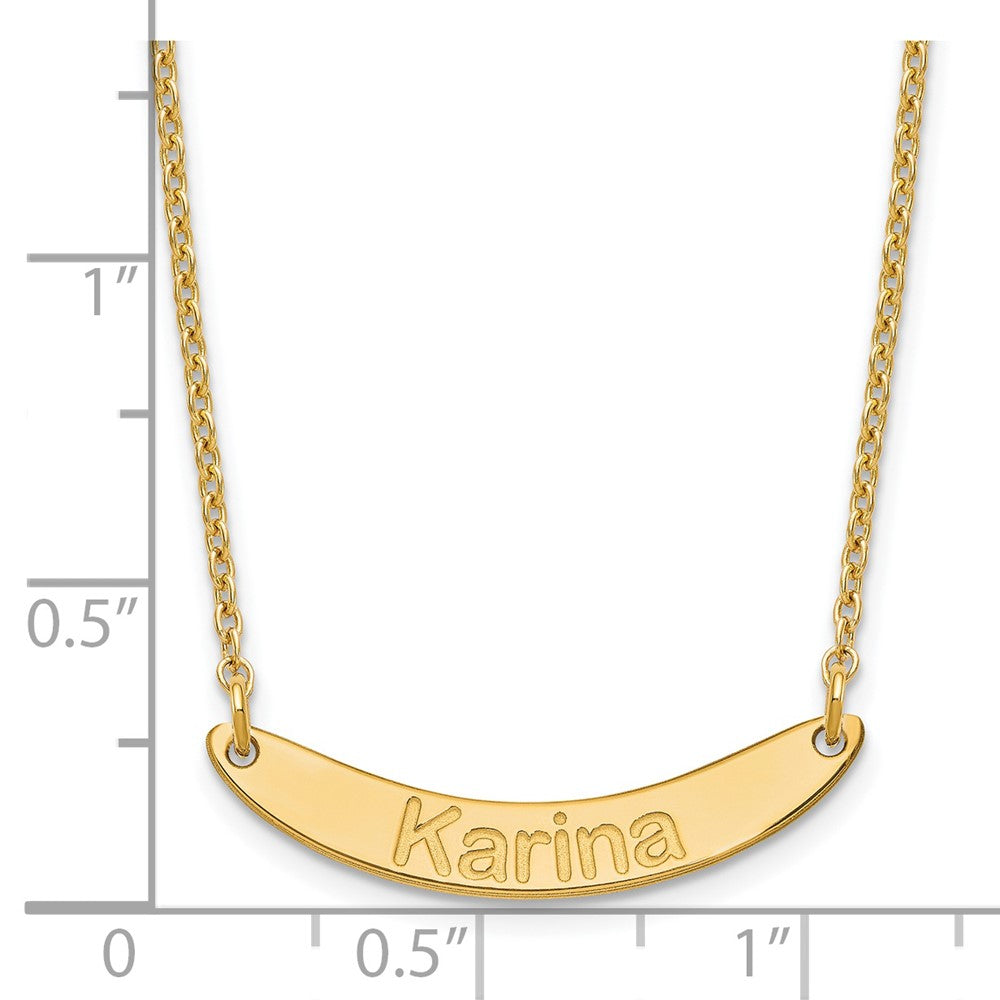 SS/Gold-plated Small ARIAL ROUNDED Curved Bar Necklace