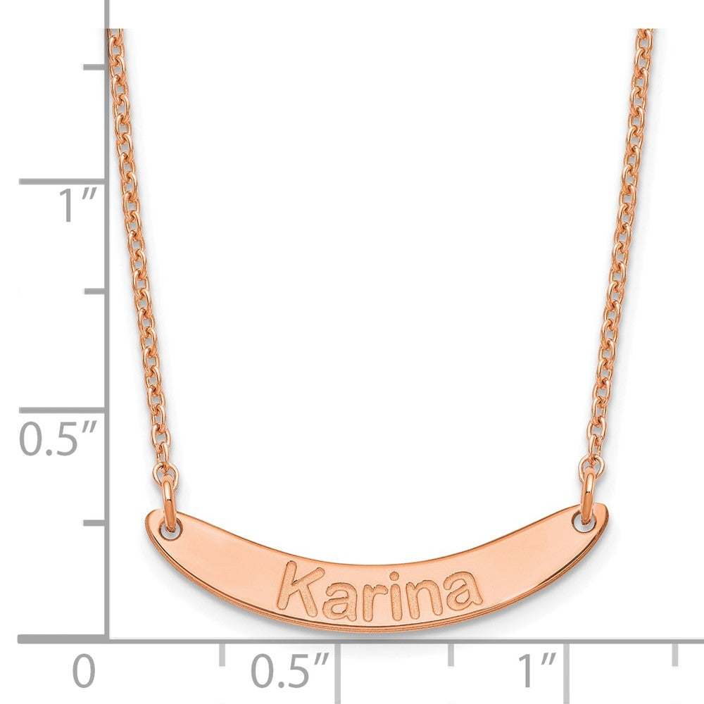 SS/Rose-plated Small ARIAL ROUNDED Curved Bar Necklace