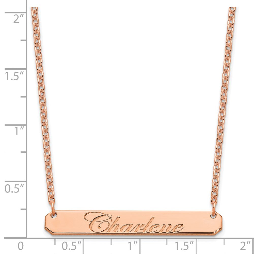 SS/Rose-plated Medium EDWAEDIAN SCRIPT Bar Necklace