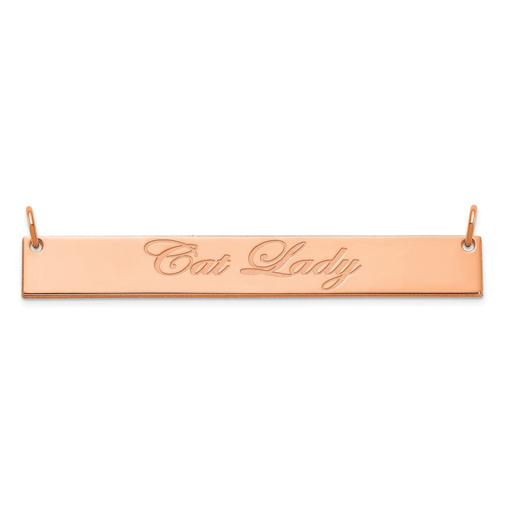 14k Rose Gold Large EDWARDIAN SCRIPT Bar Necklace