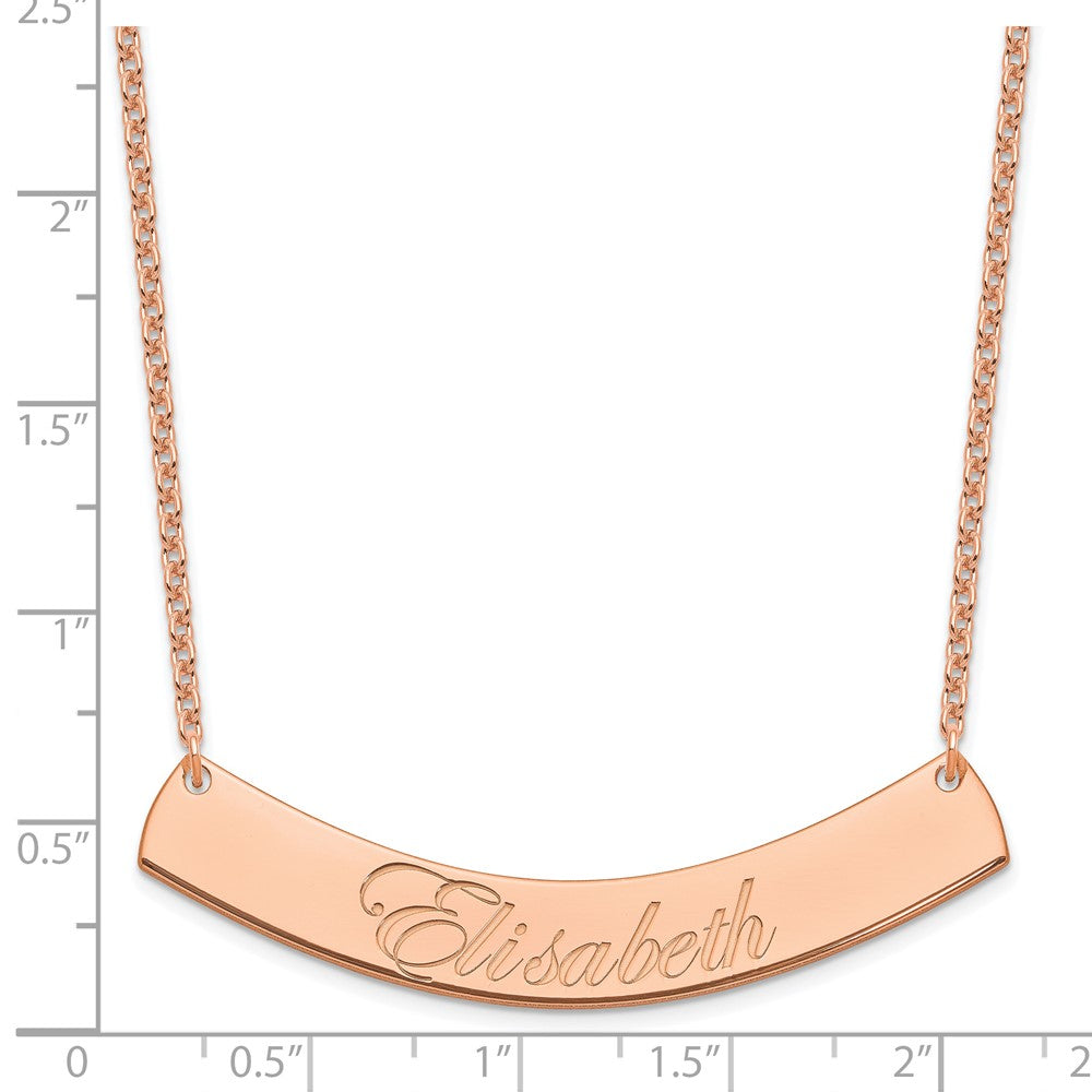 SS/Rose-plated Large EDWARDIAN SCRIPT Curved Bar Necklace