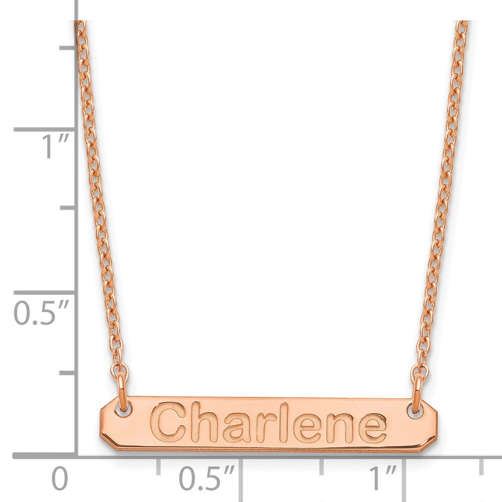 Sterling Silver/Rose-plated Small ARIAL ROUNDED Bar Necklace