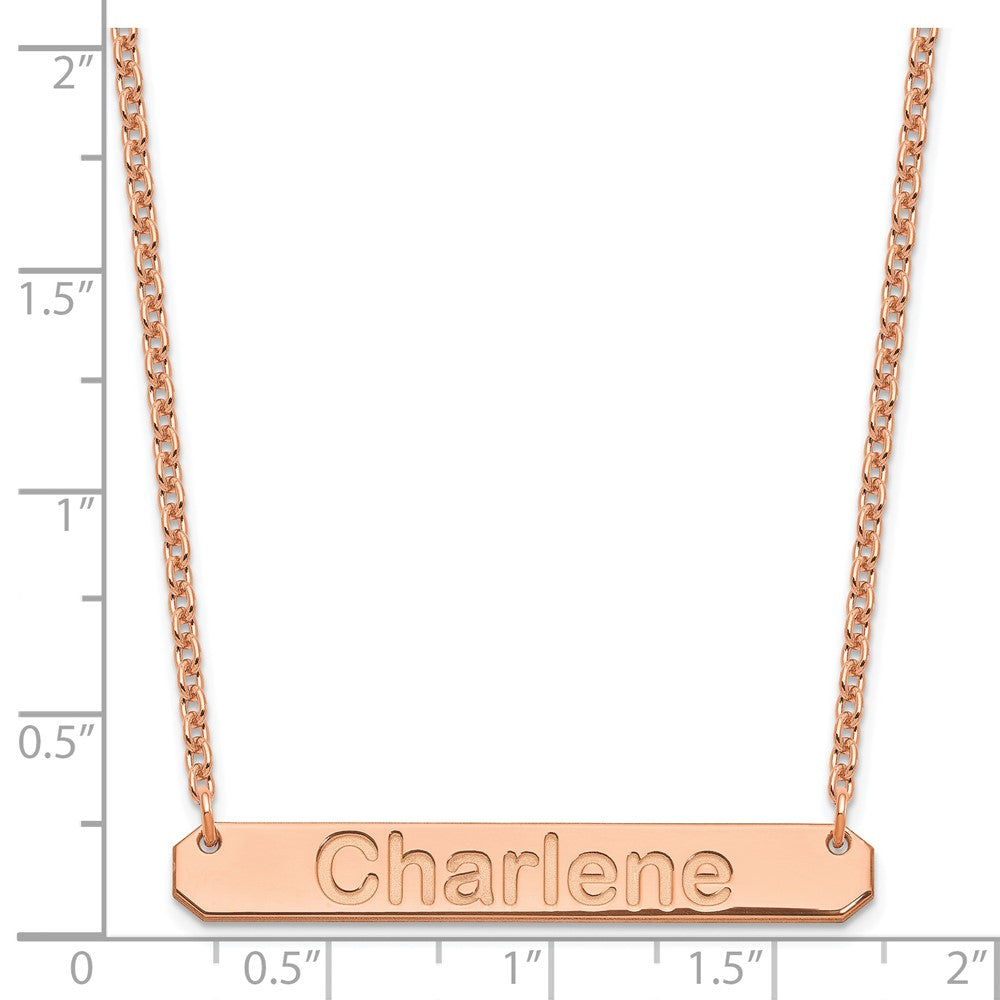 Sterling Silver/Rose-plated Medium ARIAL ROUNDED Bar Necklace