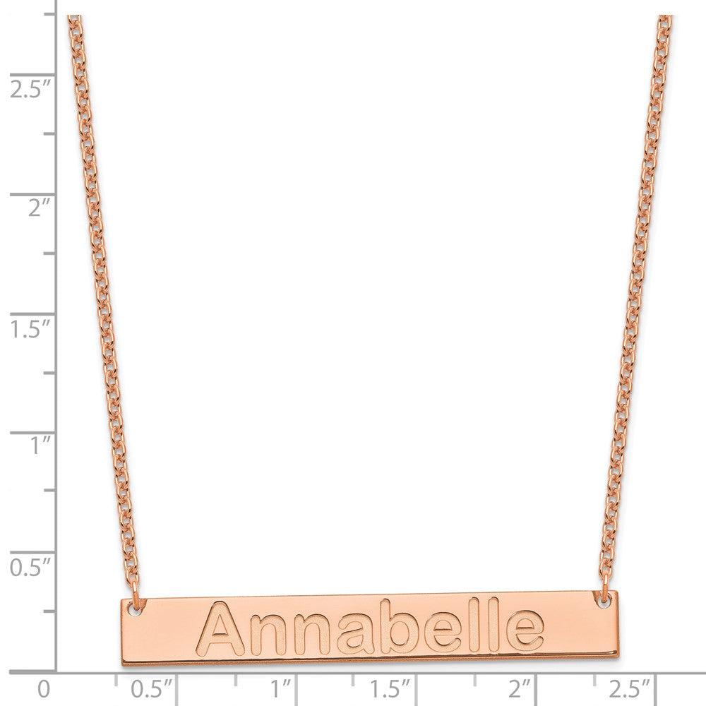 Sterling Silver/Rose-plated Large ARIAL ROUNDED Bar Necklace