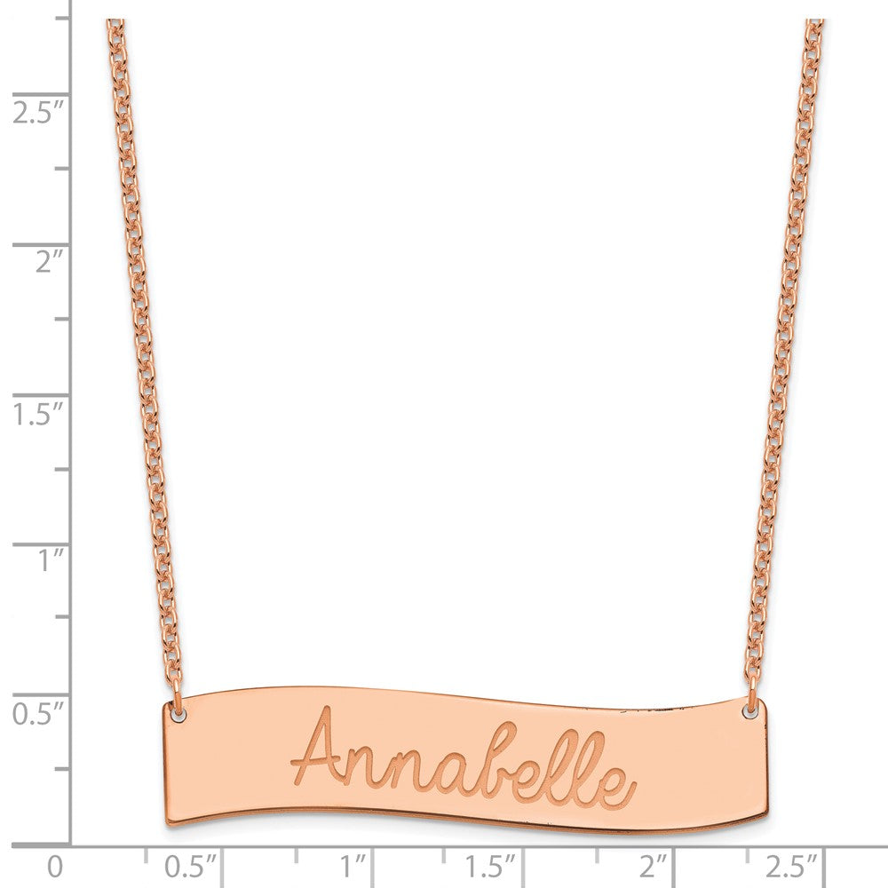 SS/Rose Gold Medium ALWAYS IN MY HEART Curved Bar Necklace