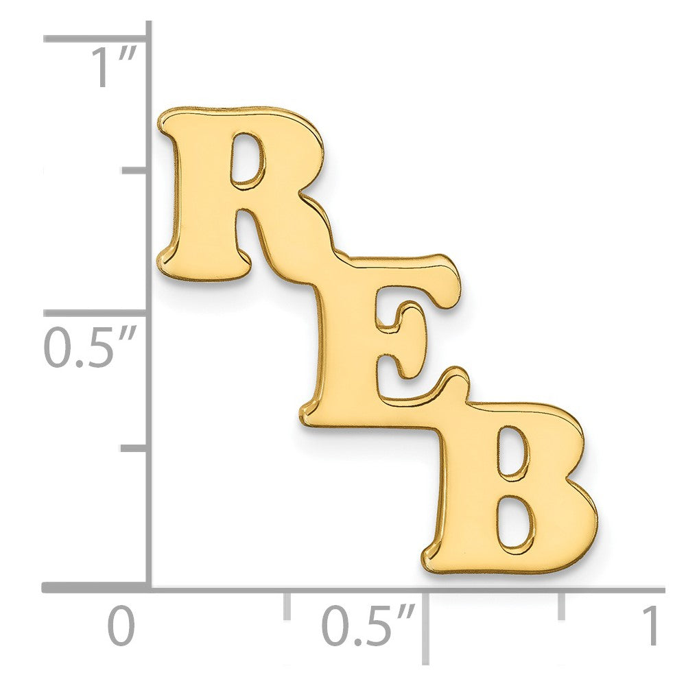 14k Yellow Gold Large cut-out Monogram Tie Tac