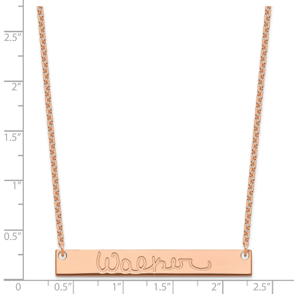 Sterling Silver/Rose-plated Large Signature Bar Necklace