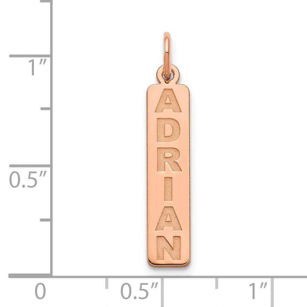 14k Rose Gold Arial Black New Font Bar Charm