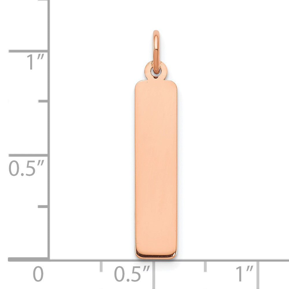 10k Rose Gold Medium Blank Bar Charm