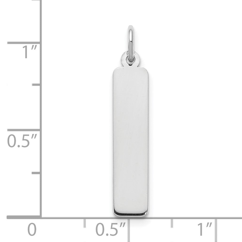 14k White Gold Medium Blank Bar Charm