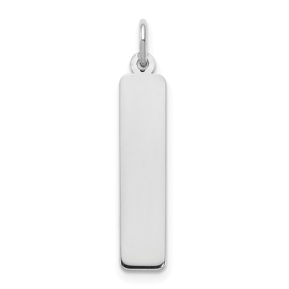 14k White Gold Medium Blank Bar Charm