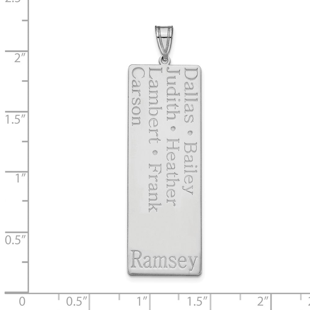 10k White Gold 7 Name Family Pendant