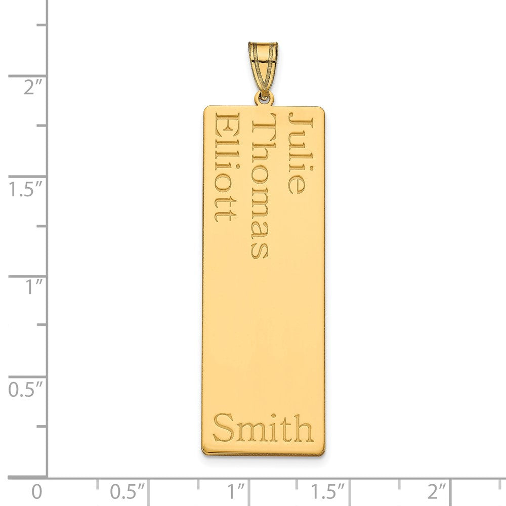 14k Yellow Gold 3 Name Family Pendant