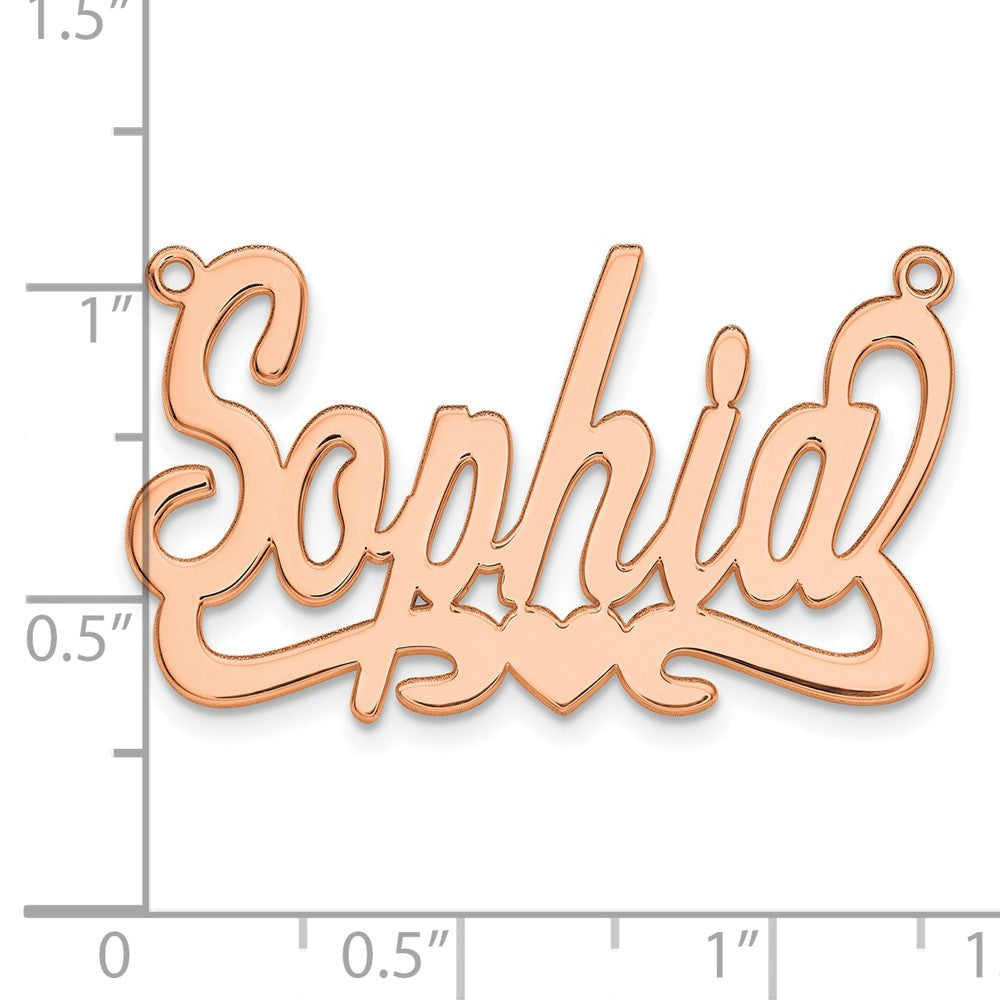 14k Rose Gold Heart Name Plate