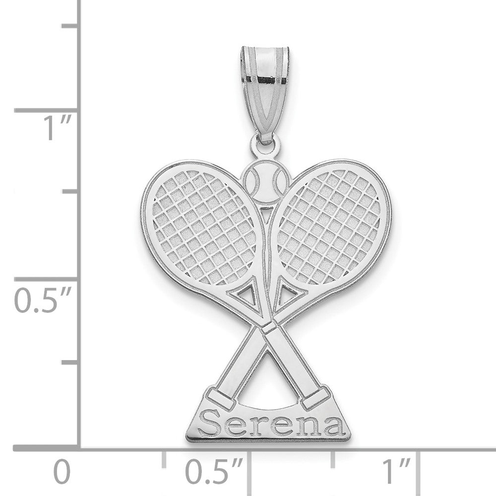 10k White Gold Personalized Tennis Pendant