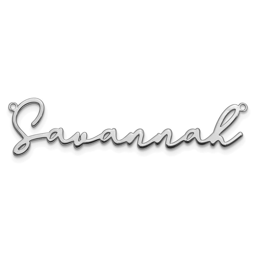 14k White Gold Polished Bathinda Font Name Plate
