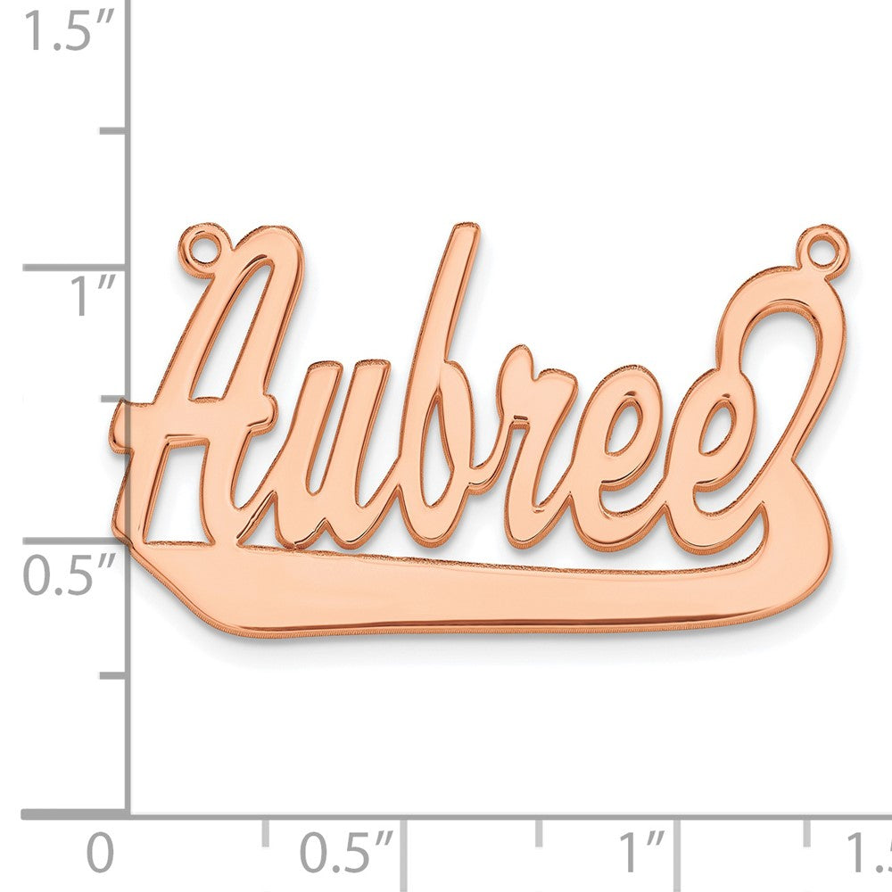 14k Rose Gold Underlined Name Plate