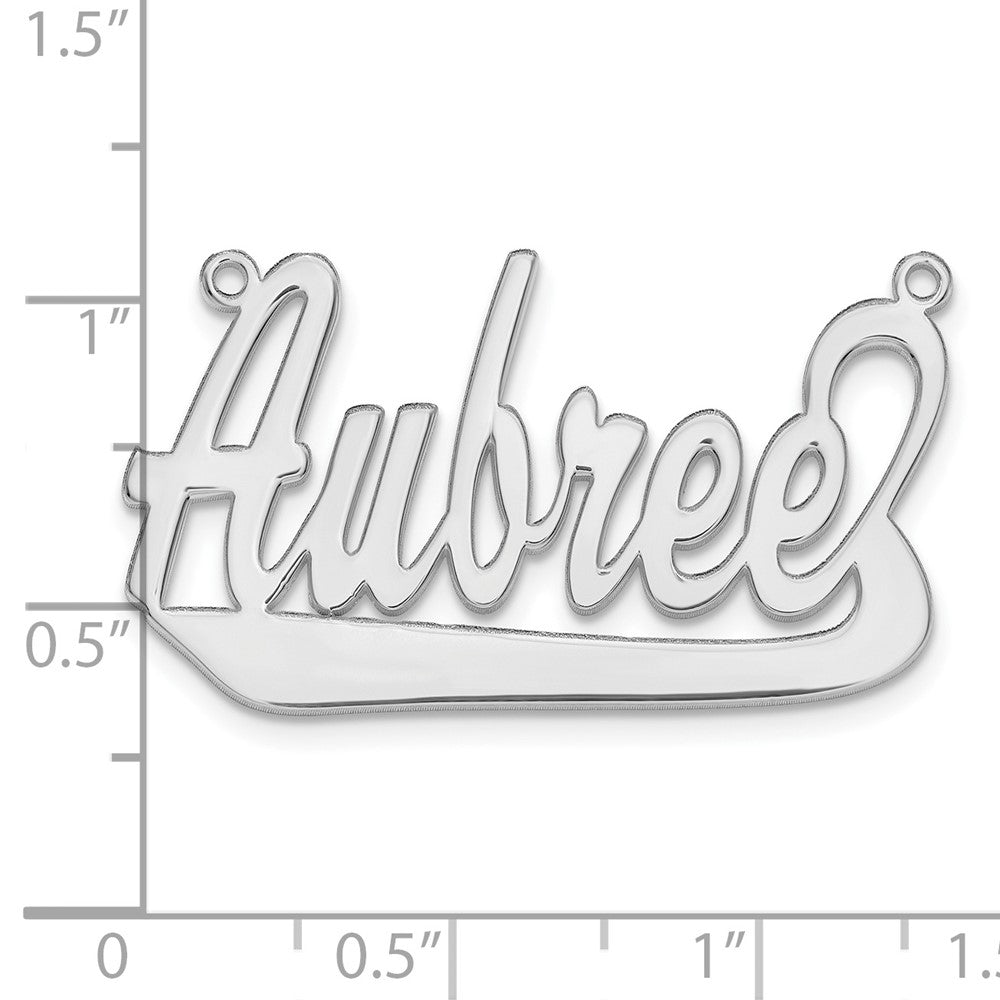 10k White Gold Underlined Name Plate