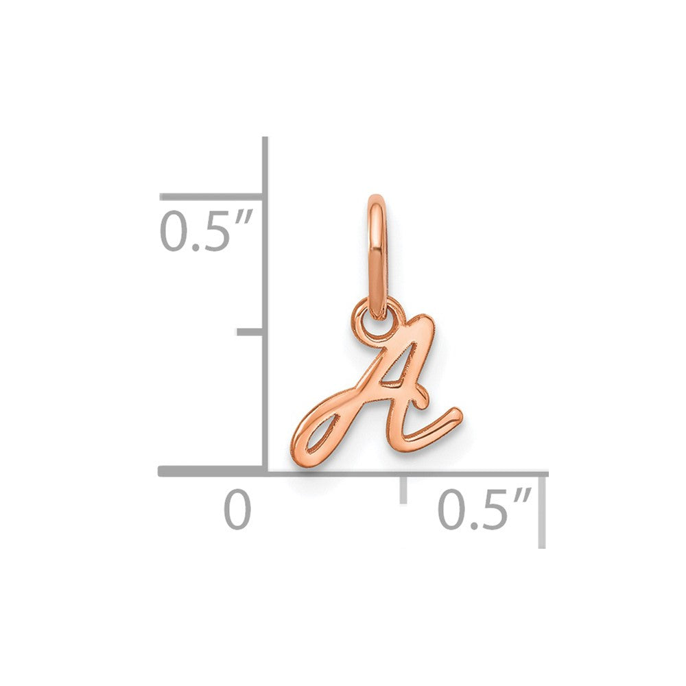 10K Rose Gold Upper case Letter A Initial Charm