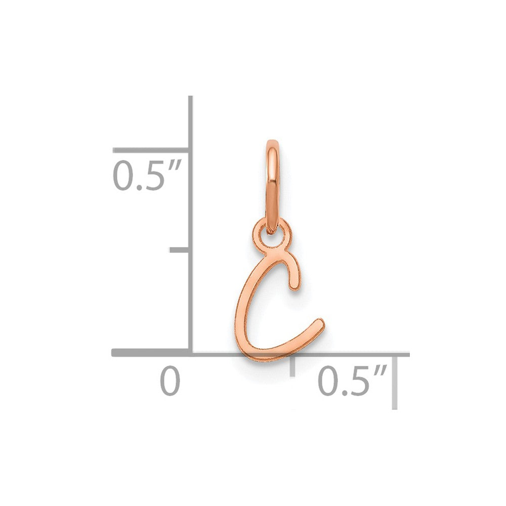 10K Rose Gold Upper case Letter C Initial Charm
