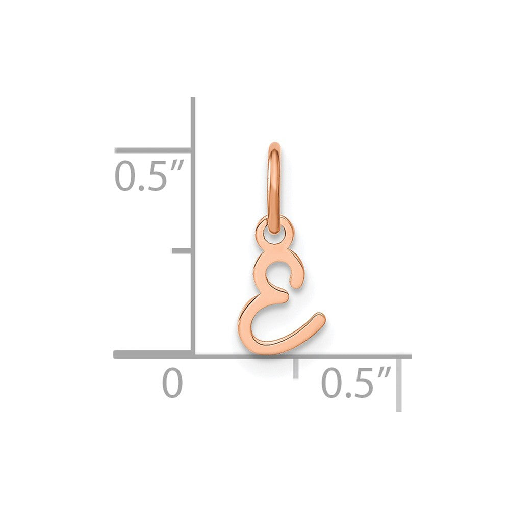 10K Rose Gold Upper case Letter E Initial Charm
