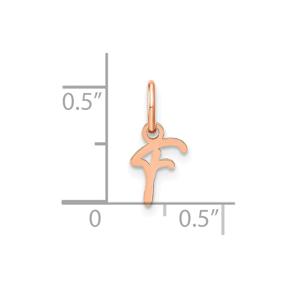 10K Rose Gold Upper case Letter F Initial Charm