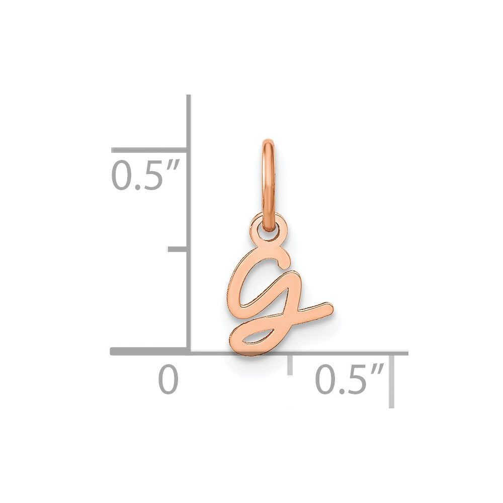10K Rose Gold Upper case Letter G Initial Charm