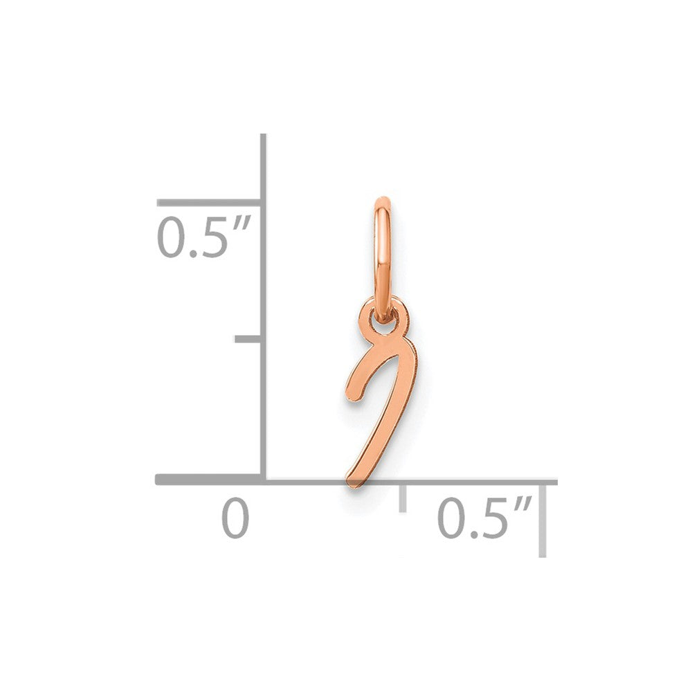 10K Rose Gold Upper case Letter I Initial Charm
