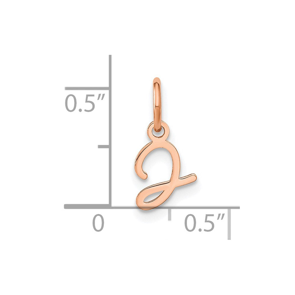 10K Rose Gold Upper case Letter J Initial Charm