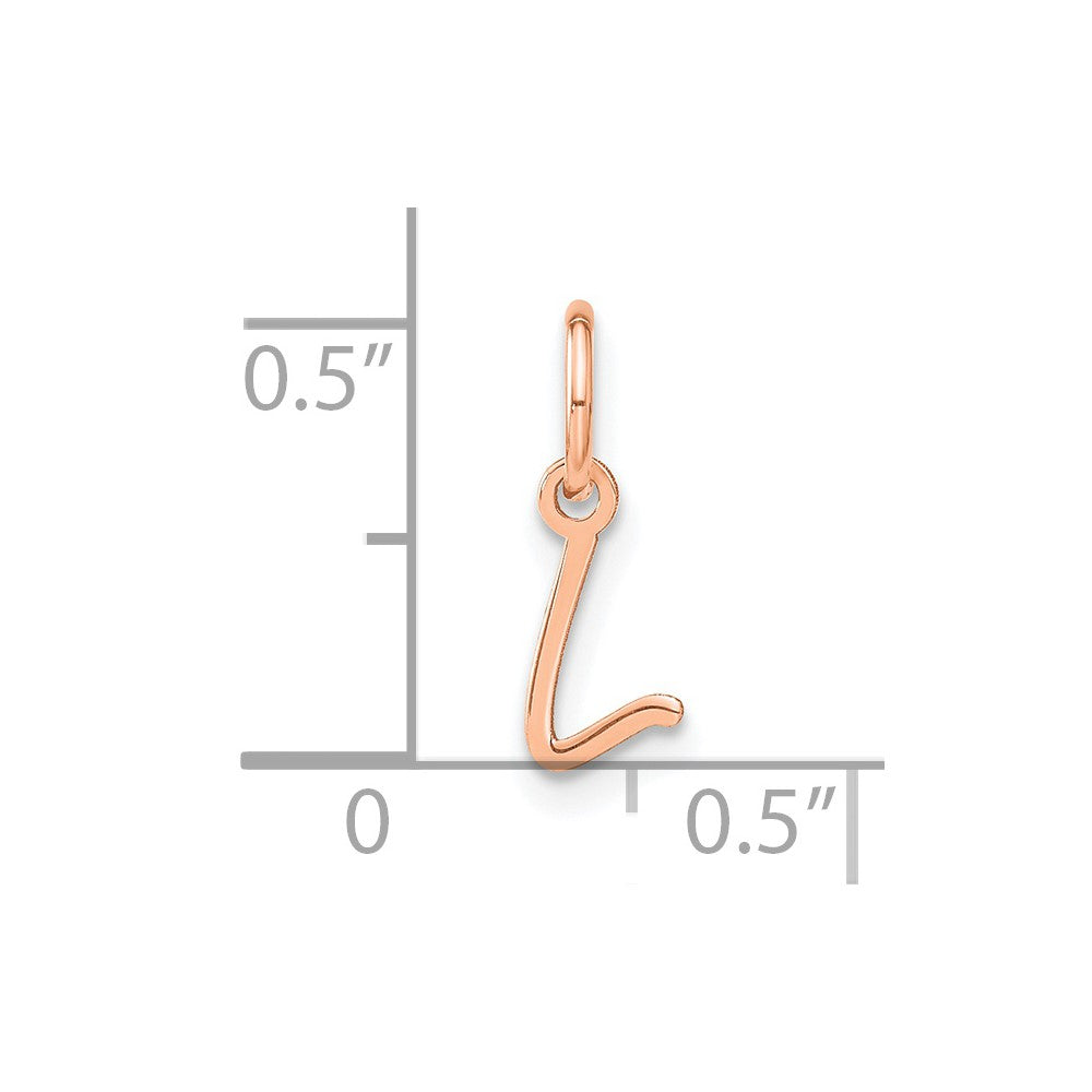 10K Rose Gold Upper case Letter L Initial Charm
