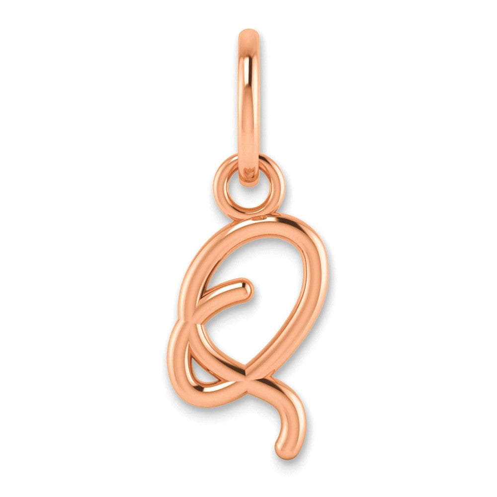 10K Rose Gold Upper case Letter Q Initial Charm